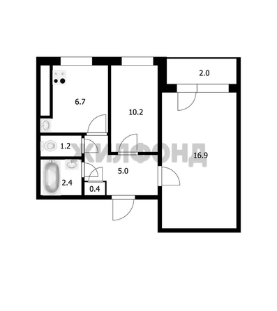 
   Продам 2-комнатную, 42.8 м², Комсомольская ул, 31

. Фото 18.