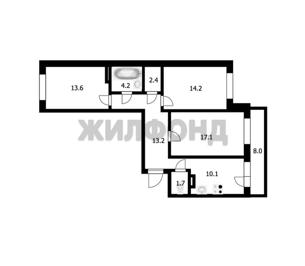 
   Продам 3-комнатную, 76.5 м², Народная ул, 77

. Фото 29.