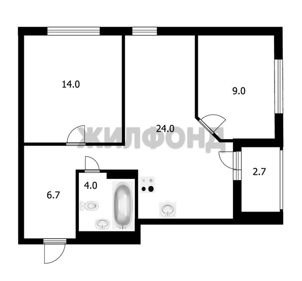 
  Продается 2-комн. квартира, 58.4 м², ЖК Зоркий
. Фото 24.