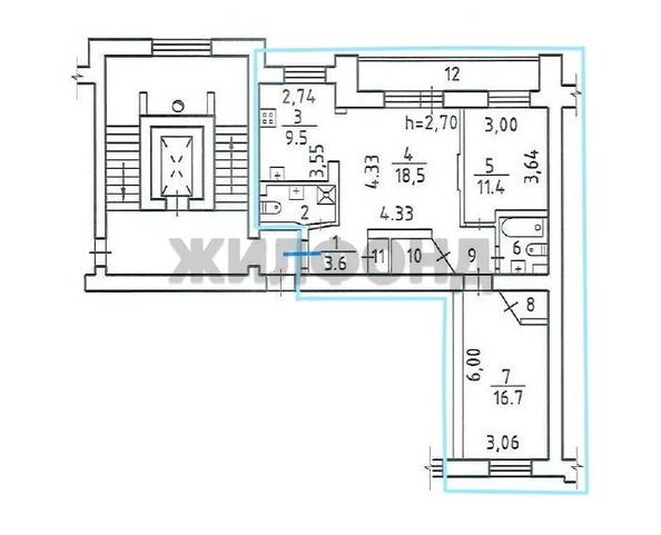 
   Продам 3-комнатную, 74.7 м², Ипподромская ул, 44

. Фото 20.