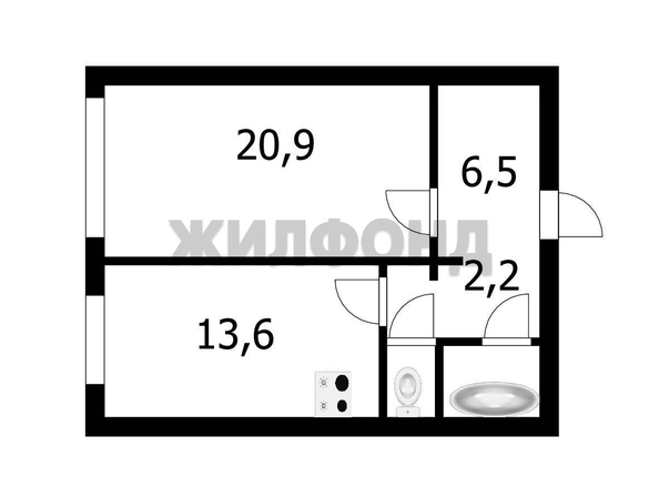 
   Продам 1-комнатную, 47.9 м², Виктора Шевелева ул, 20

. Фото 8.