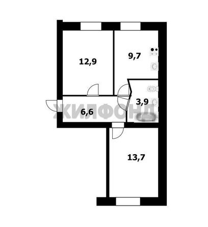 
  Продается 2-комн. квартира, 46.8 м², Пригородная ул, д. 21
. Фото 2.