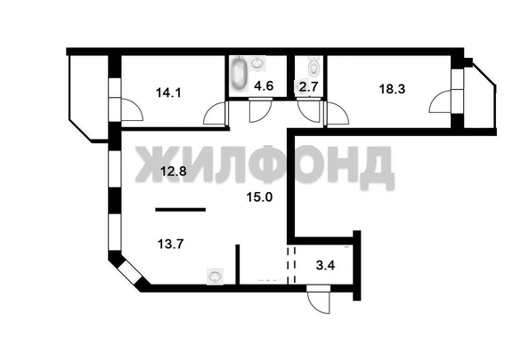 
   Продам 3-комнатную, 84.6 м², Стартовая ул, 3

. Фото 9.