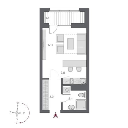 
   Продам студию, 31.45 м², Красный пр-кт, 220

. Фото 1.