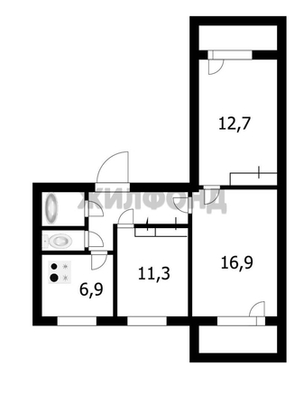 
   Продам 3-комнатную, 59.3 м², Кропоткина ул, 132/1

. Фото 15.