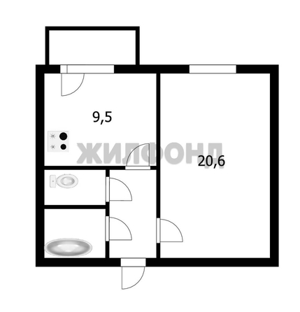 
   Продам 1-комнатную, 36.8 м², Октябрьская ул, 37

. Фото 16.