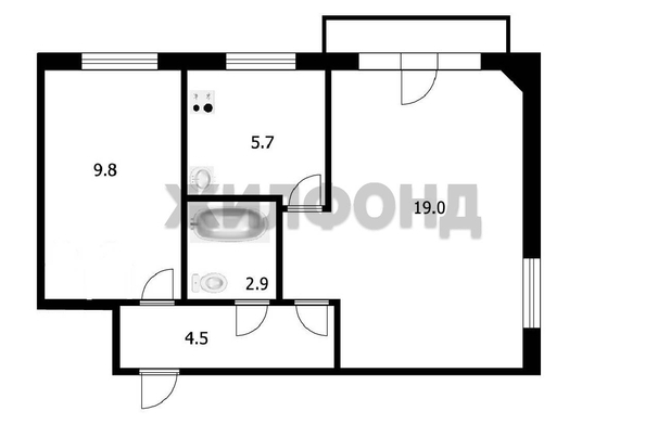 
   Продам 2-комнатную, 42.9 м², Сибиряков-Гвардейцев ул, 17

. Фото 14.