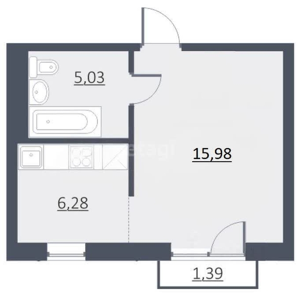 
  Сдается 1-комн. квартира, 27.3 м², Дунаевского ул, д. 14/3
. Фото 18.
