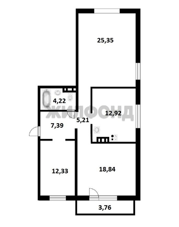 
  Продается 3-комн. квартира, 86.3 м², Николая Сотникова ул, д. 16
. Фото 15.