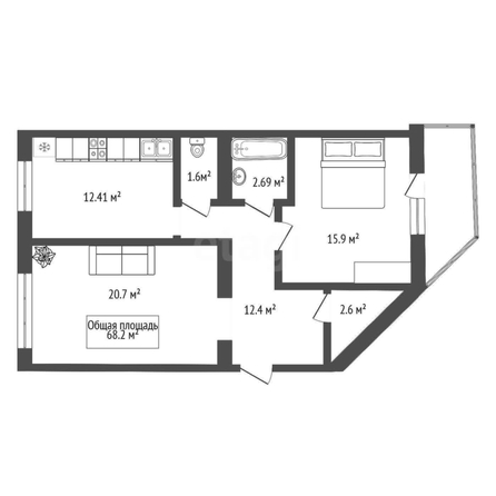 
  Продается 2-комн. квартира, 68.2 м², Выборная ул, д. 125/1
. Фото 4.