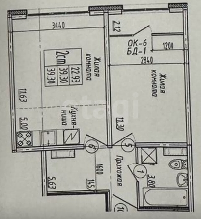 
  Продается 2-комн. квартира, 39.3 м², В. Высоцкого ул, д. 141/11
. Фото 2.