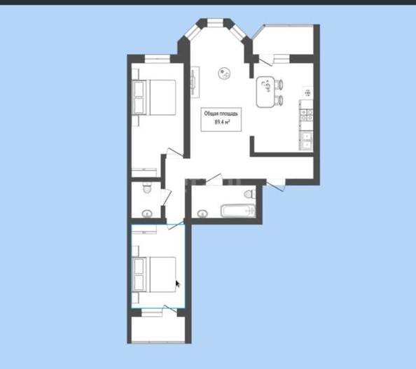 
  Продается 3-комн. квартира, 89.4 м², Сибиряков-Гвардейцев ул, д. 44/7
. Фото 5.
