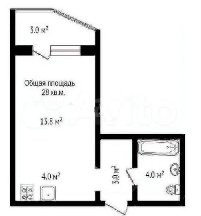 
  Сдается 1-комн. квартира, 24.8 м², Ясный Берег ул, д. 33
. Фото 7.