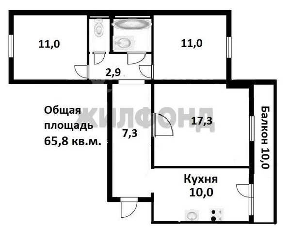 
  Продается 3-комн. квартира, 65.8 м², Планировочная ул, д. 58
. Фото 3.