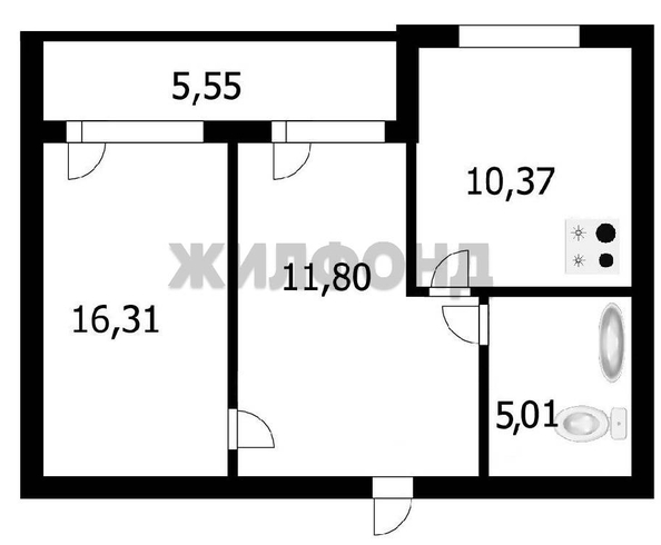 
  Продается 2-комн. квартира, 58 м², Лобачевского ул, д. 71/2
. Фото 18.