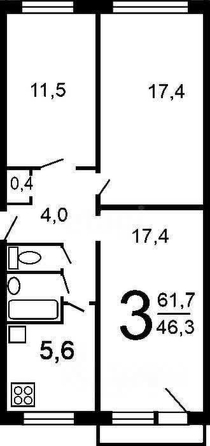 
  Продается 3-комн. квартира, 60.2 м², Линейная ул, д. 31/1
. Фото 22.