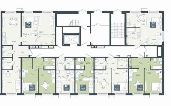 
  Продается 1-комн. квартира, 40.92 м², ЖК Дом в Мичуринском, корпус 2.2
. Фото 1.