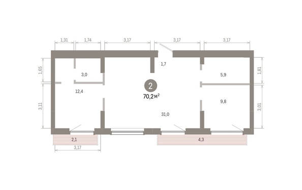 
  Продается 2-комн. квартира, 70.2 м², ЖК Лебедевский квартал, дом 1
. Фото 1.
