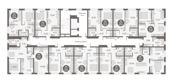 
  Продается 3-комн. квартира, 74.31 м², ЖК Первый на Титова
. Фото 1.
