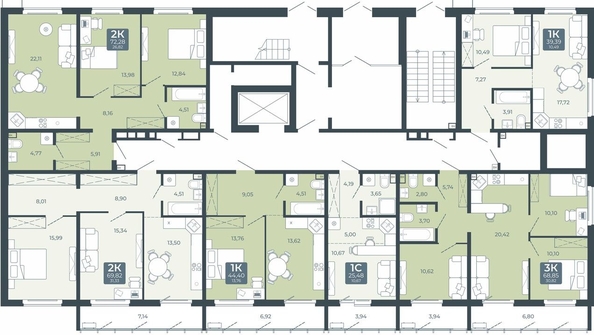 
  Продается 2-комн. квартира, 69.82 м², ЖК Дом в Мичуринском, корпус 2.3
. Фото 1.