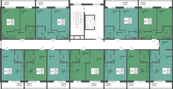 
  Продается 2-комн. квартира, 39.1 м², ЖК Родина, дом 4
. Фото 1.