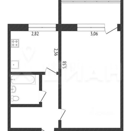 
  Сдается 1-комн. квартира, 30.5 м², Дачная ул, д. 25/1
. Фото 7.