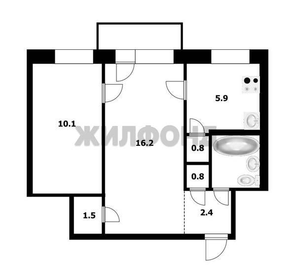 
  Продается 2-комн. квартира, 42 м², Владимировская ул, д. 1
. Фото 34.