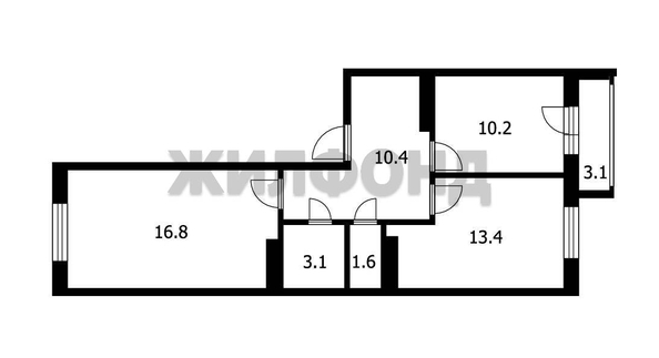 
  Продается 2-комн. квартира, 55.3 м², ЖК Новые Матрешки, дом 2 
. Фото 1.