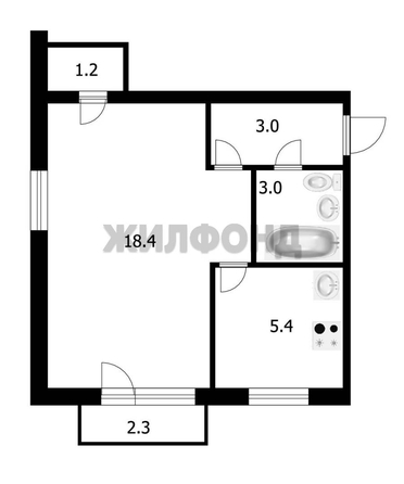 
  Продается 1-комн. квартира, 31 м², Молодежи б-р, д. 12
. Фото 4.