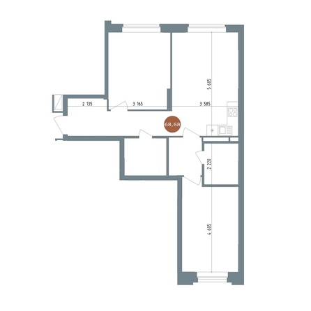 
  Продается 3-комн. квартира, 68.68 м², ЖК 19/56 Кварталы Телецентра, сек 5
. Фото 1.
