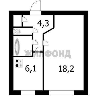 
  Продается 1-комн. квартира, 33 м², 1905 года ул, д. 18
. Фото 8.