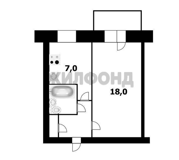
  Продается 1-комн. квартира, 29.8 м², Ветлужская ул, д. 22
. Фото 8.
