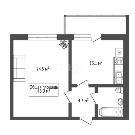 
  Продается 1-комн. квартира, 46 м², Адриена Лежена ул, д. 9/1
. Фото 6.