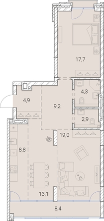 
  Продается 2-комн. квартира, 88.3 м², ЖК Тайм Сквер
. Фото 19.