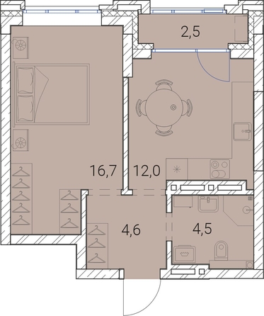 
  Продается 1-комн. квартира, 40.3 м², ЖК Тайм Сквер
. Фото 19.