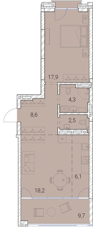 
  Продается 1-комн. квартира, 67.3 м², ЖК Тайм Сквер
. Фото 19.