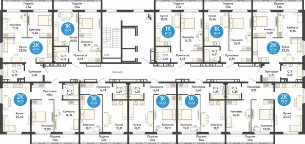 
  Продается 1-комн. квартира, 45.75 м², ЖК Квартал на Большой, дом 1
. Фото 1.