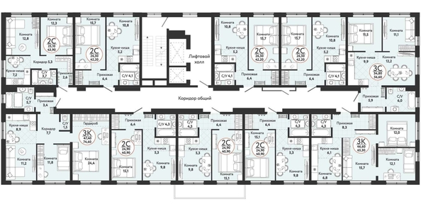 
  Продается 3-комн. квартира, 74.6 м², ЖК Одоевский, дом 1
. Фото 1.
