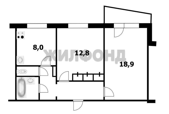 
  Продается 2-комн. квартира, 53.8 м², Демакова ул, д. 16
. Фото 12.