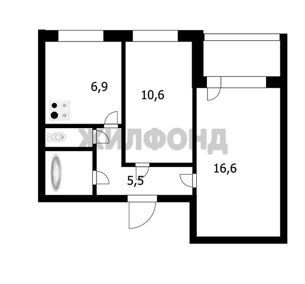 
  Продается 2-комн. квартира, 43.3 м², Вертковская ул, д. 19
. Фото 8.