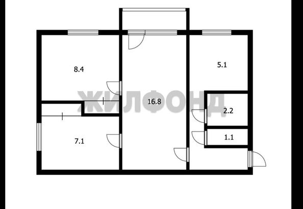 
  Продается 3-комн. квартира, 46.1 м², Есенина ул, д. 19
. Фото 1.