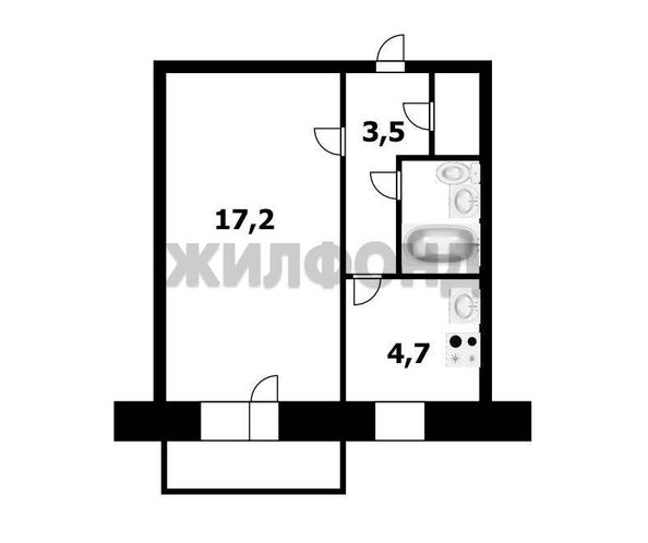 
  Продается 1-комн. квартира, 28 м², Серафимовича ул, д. 14
. Фото 8.