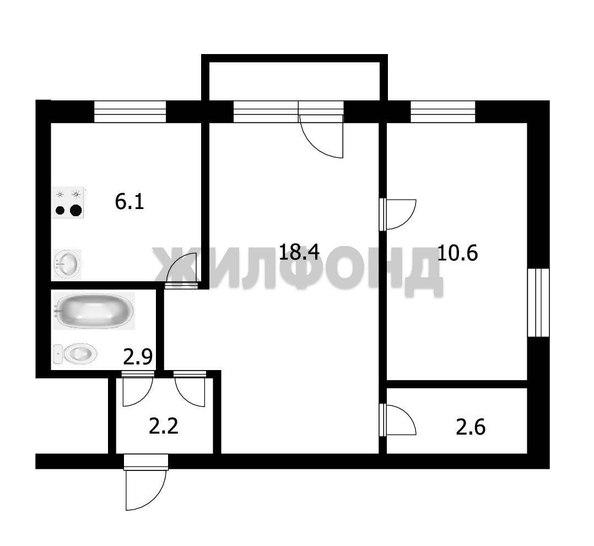 
  Продается 2-комн. квартира, 42.8 м², Барьерная ул, д. 14
. Фото 1.