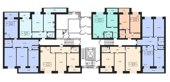 
  Продается 2-комн. квартира, 58.35 м², ЖК Квартал на Большой, дом 1
. Фото 1.