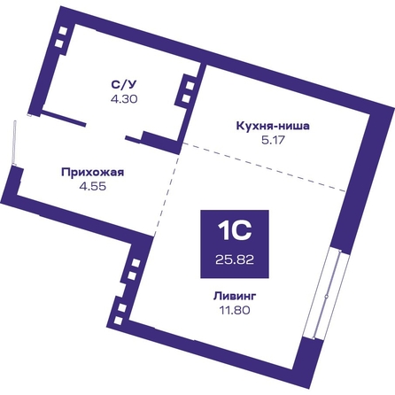 
  Продается 1-комн. квартира, 25.83 м², ЖК Базилик, дом 2
. Фото 1.