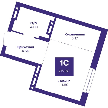 
  Продается 1-комн. квартира, 25.68 м², ЖК Базилик, дом 2
. Фото 1.