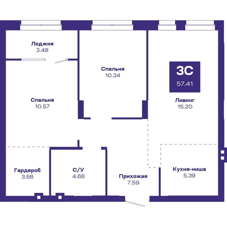 
  Продается 3-комн. квартира, 58.32 м², ЖК Базилик, дом 2
. Фото 1.