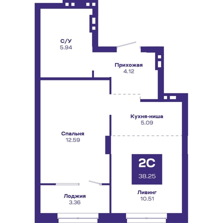 
  Продается 2-комн. квартира, 39.48 м², ЖК Базилик, дом 2
. Фото 1.