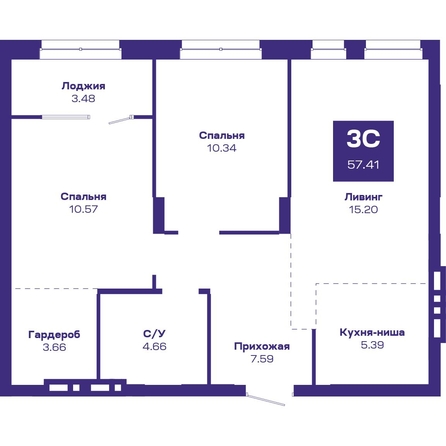 
  Продается 3-комн. квартира, 58.18 м², ЖК Базилик, дом 2
. Фото 1.