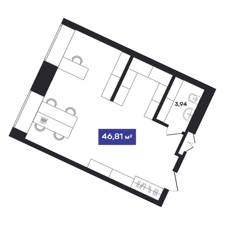 
  Продается универсальное помещение, 46.9 м², АО GAGARIN CITY (Гагарин Сити)
. Фото 2.